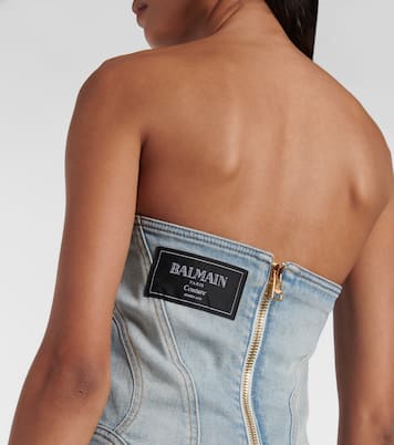 Denim bustier dress | Balmain