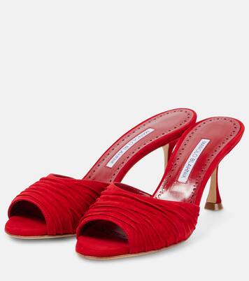 Pirua 70 suede mules | Manolo Blahnik