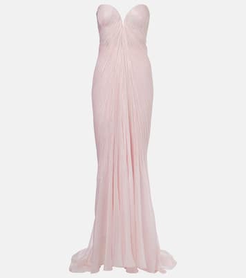 Abito lungo Meilien in chiffon di misto seta | Maria Lucia Hohan