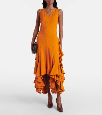 Ruffled midi dress | Bottega Veneta
