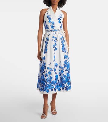 Bedrucktes Midikleid Orchid Blues | Rebecca Vallance