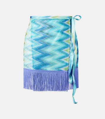 Zigzag fringed wrap skirt | Missoni