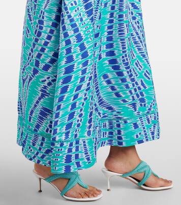 Robe longue Cassandra imprimée en satin | Poupette St Barth