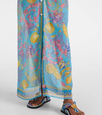 Printed semi-sheer shirt dress | Versace