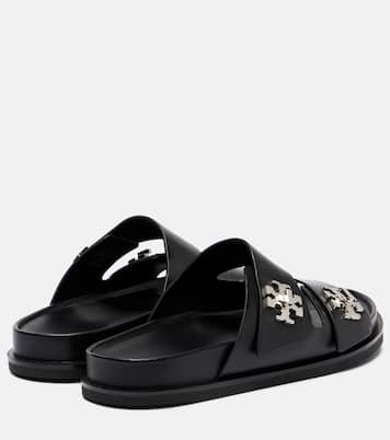 Turnlock leather slides | Tory Burch