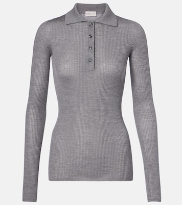 Ribbed-knit wool polo shirt | Moncler