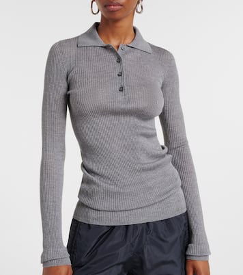 Ribbed-knit wool polo shirt | Moncler