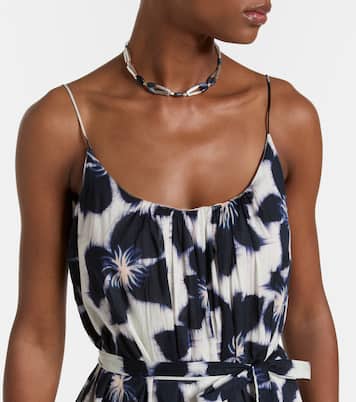 Robe midi en voile de coton à fleurs | Velvet