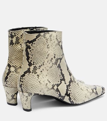 Wally snake-effect leather ankle boots | Staud