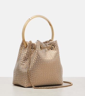 Bon Bon Small embellished satin bucket bag | Jimmy Choo