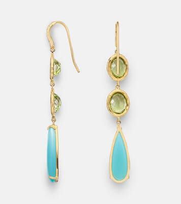 Santorini 18kt gold drop earrings with gemstones | Octavia Elizabeth