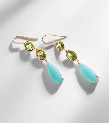 Santorini 18kt gold drop earrings with gemstones | Octavia Elizabeth