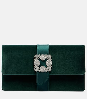 Capri embellished velvet clutch | Manolo Blahnik