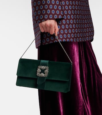 Capri embellished velvet clutch | Manolo Blahnik