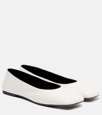 Square leather ballet flats | The Row
