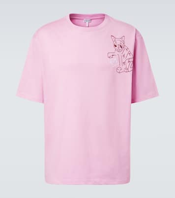 x Louis Wain embroidered cotton jersey T-shirt | Loewe