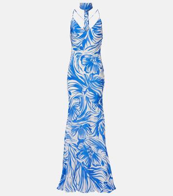 Isla scarf-detail printed gown | Alexandra Miro