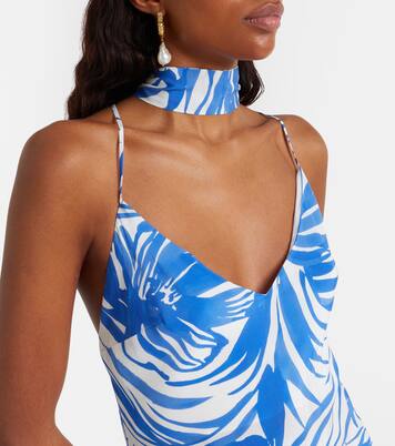 Isla scarf-detail printed gown | Alexandra Miro