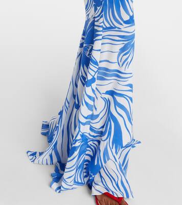 Isla scarf-detail printed gown | Alexandra Miro
