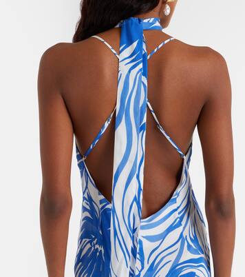 Isla scarf-detail printed gown | Alexandra Miro