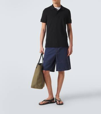 Cotton and linen gabardine shorts | Moncler