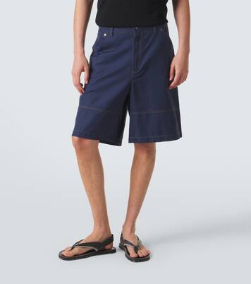 Cotton and linen gabardine shorts | Moncler