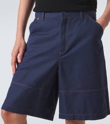 Cotton and linen gabardine shorts | Moncler