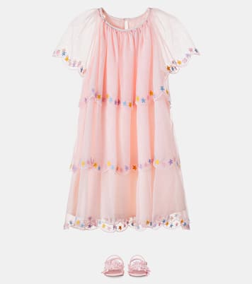 Abito in tulle con ricamo | Stella McCartney Kids