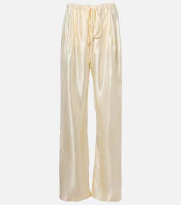 Rohen satin wide-leg pants | Khaite