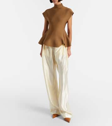 Rohen satin wide-leg pants | Khaite