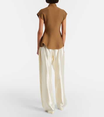 Rohen satin wide-leg pants | Khaite