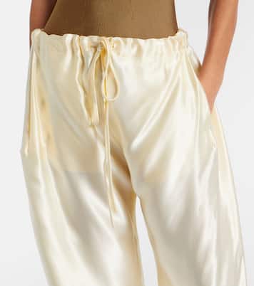 Rohen satin wide-leg pants | Khaite