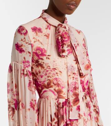 Floral neck-tie silk voile gown | Erdem