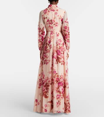 Floral neck-tie silk voile gown | Erdem