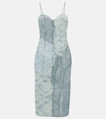 Paneled cotton-blend lace midi dress | Acne Studios