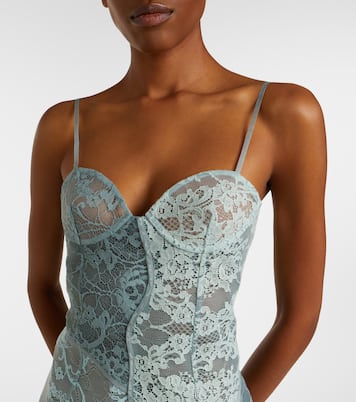 Paneled cotton-blend lace midi dress | Acne Studios