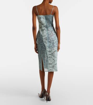 Paneled cotton-blend lace midi dress | Acne Studios