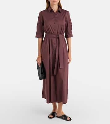 فستان ميدي من القطن المخلوط Cognac | Max Mara