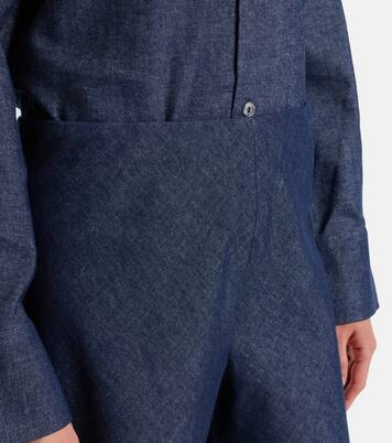 Colette cotton and linen chambray wide-leg pants | Vince