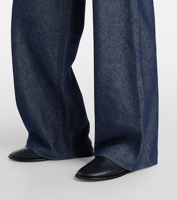Colette cotton and linen chambray wide-leg pants | Vince