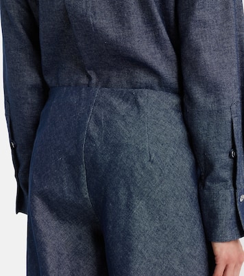 Colette cotton and linen chambray wide-leg pants | Vince