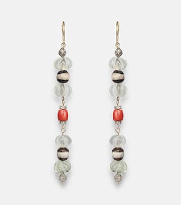 Orecchini in oro 9kt (375/1000) e argento sterling (925) con pietre preziose | Ileana Makri