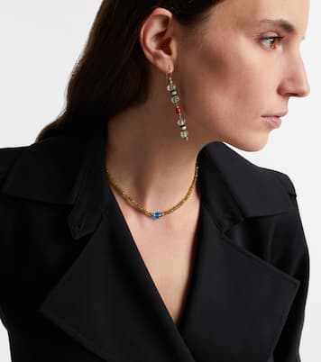 Orecchini in oro 9kt (375/1000) e argento sterling (925) con pietre preziose | Ileana Makri