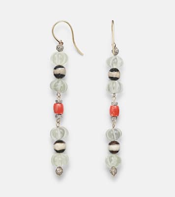 Orecchini in oro 9kt (375/1000) e argento sterling (925) con pietre preziose | Ileana Makri