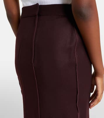 Falda midi de lana virgen drapeada | Victoria Beckham