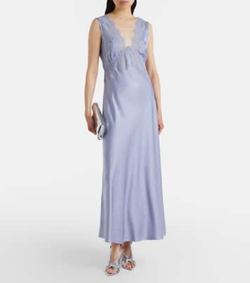 Lysandra lace-trimmed satin maxi dress | Rixo