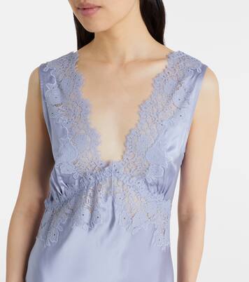 Lysandra lace-trimmed satin maxi dress | Rixo