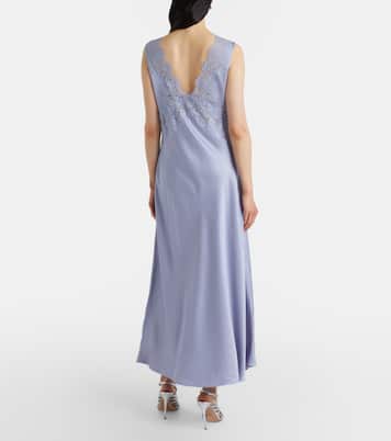 Lysandra lace-trimmed satin maxi dress | Rixo