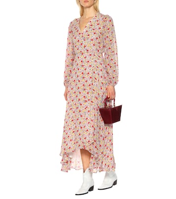 Robe portefeuille à fleurs | Ganni