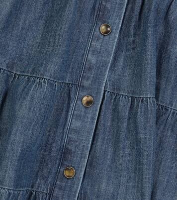 Tiered denim blouse | Brunello Cucinelli Kids